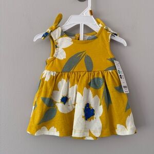 NWT Carter's Yellow Dress with White and Blue Floral Design